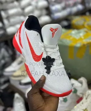 Original Nike Kobe 6 Protro White/Red Basketball Sneakers