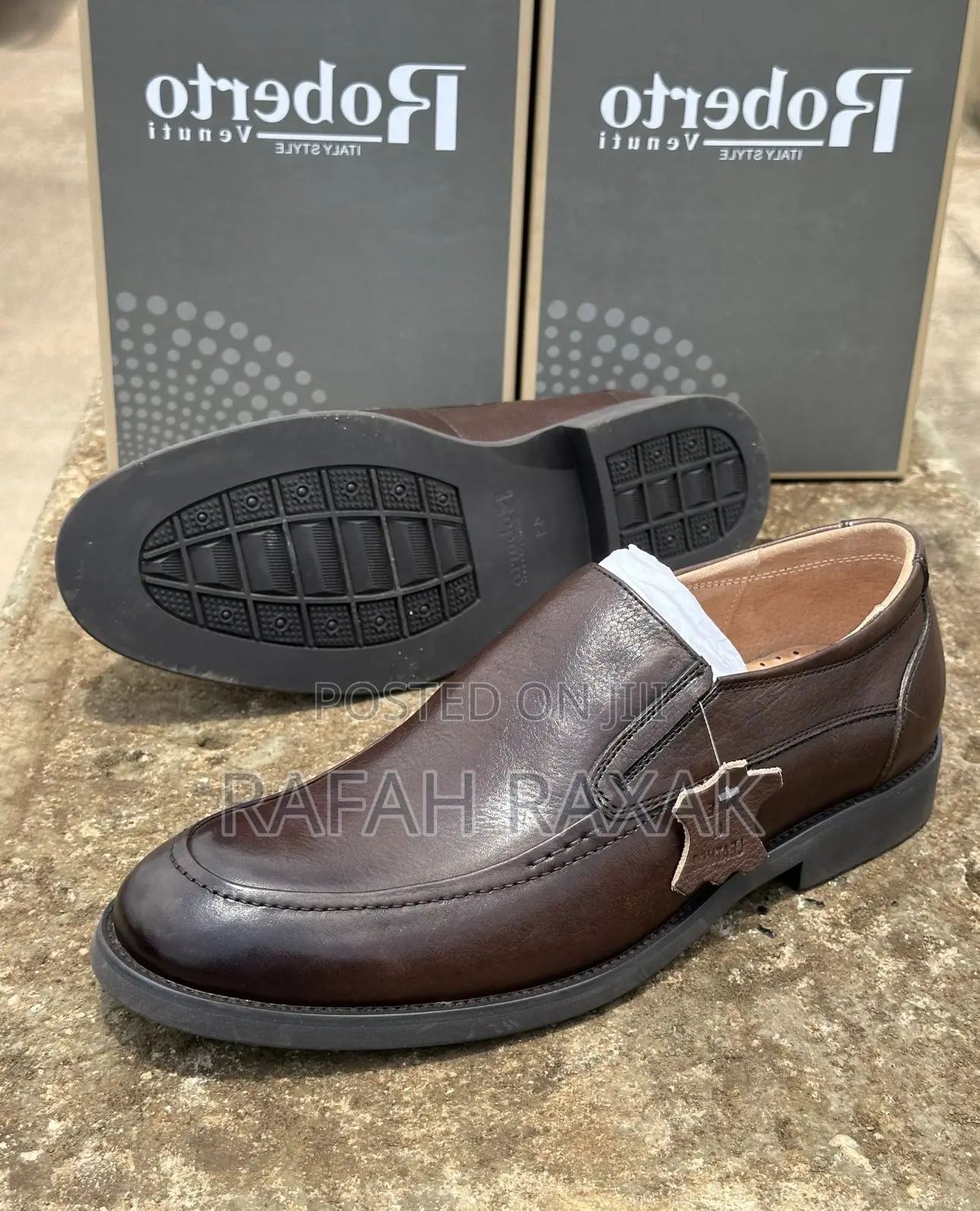 Original Men’S Dark Tan Roberto Venuti Formal Gentle Shoes