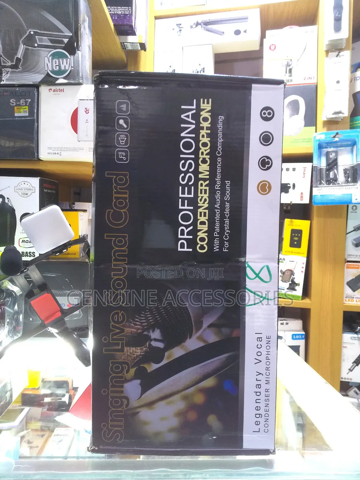 Singing Live Sound Card With a Professional Condenser Microphone