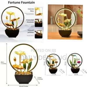 Flower Tabletop Water Fountain Waterfall Fountain 3-Tier Lotus