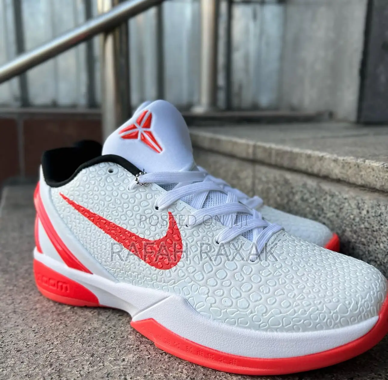 Original Classic White/Red Nike Kobe 6 Protro Basketball Shoes