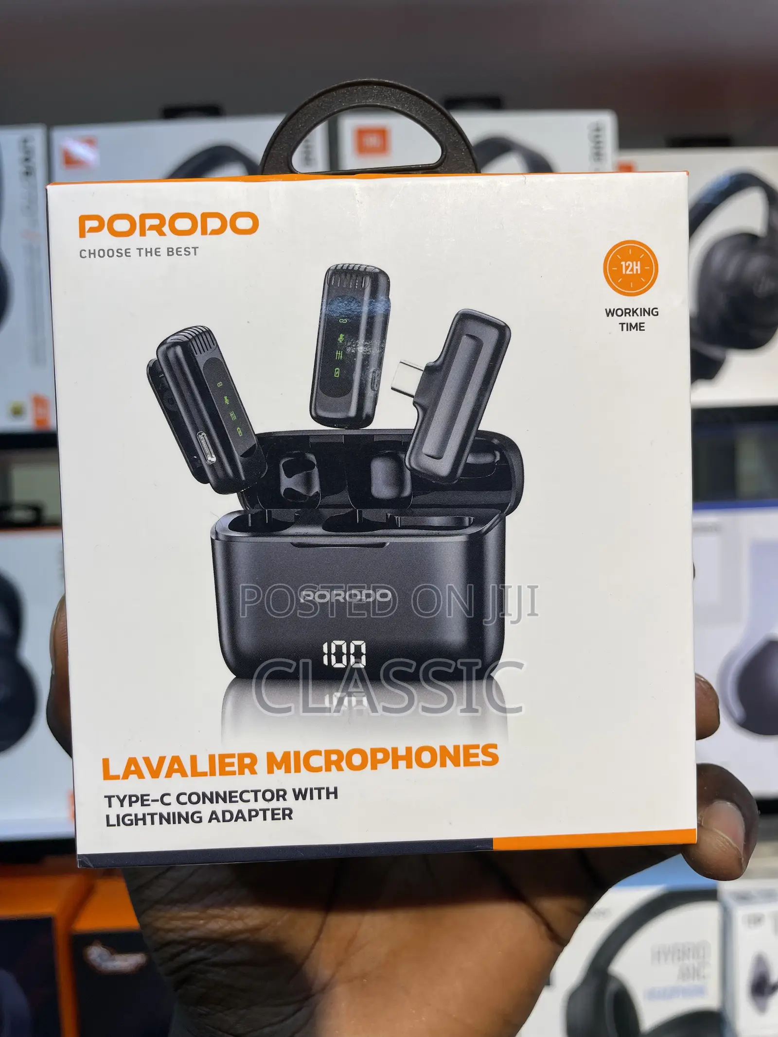 Porodo Lavalier Double Microphone With Charging Case
