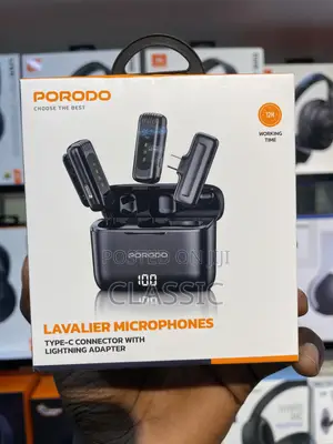 Porodo Lavalier Double Microphone With Charging Case