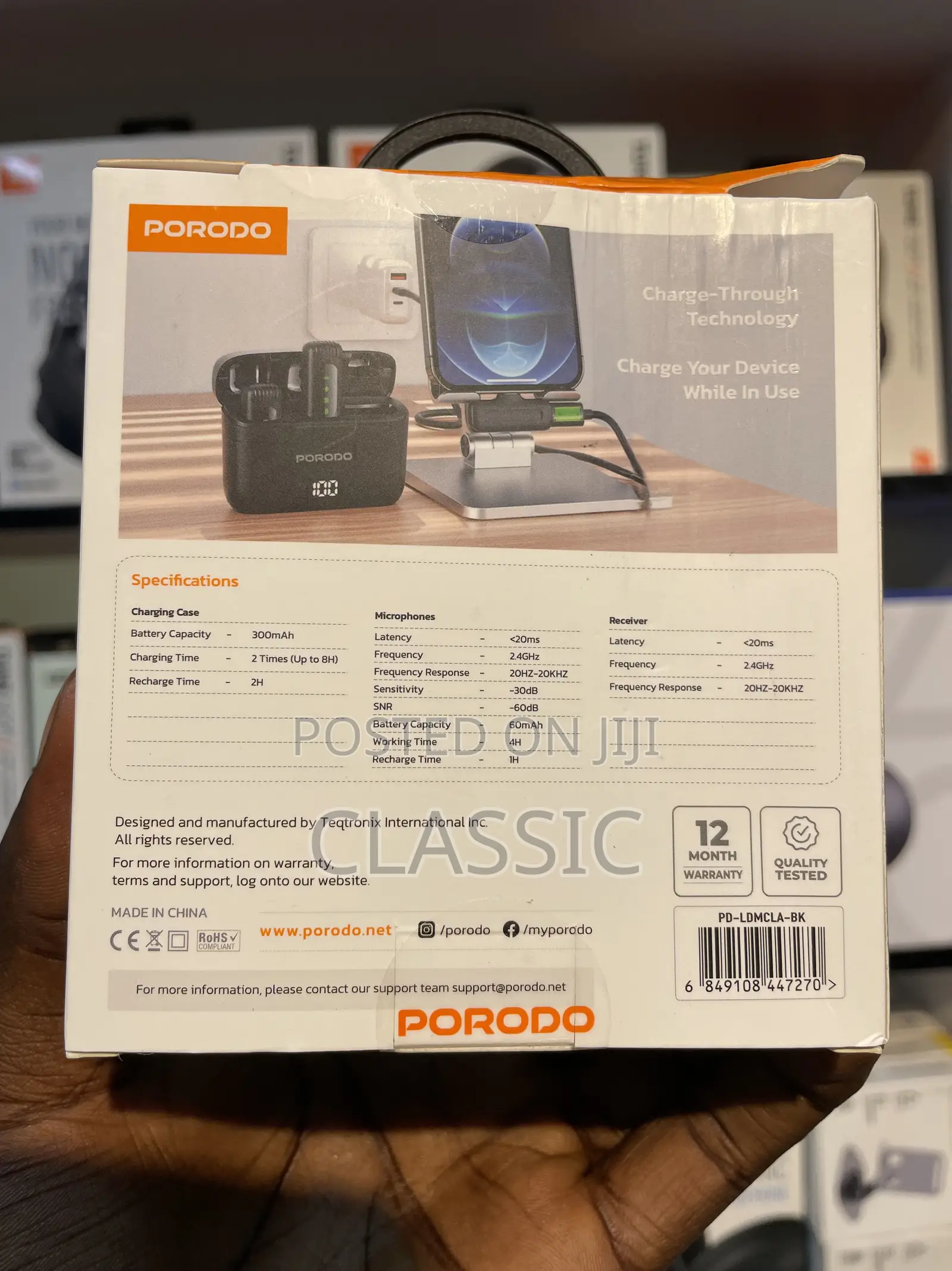 Porodo Lavalier Double Microphone With Charging Case