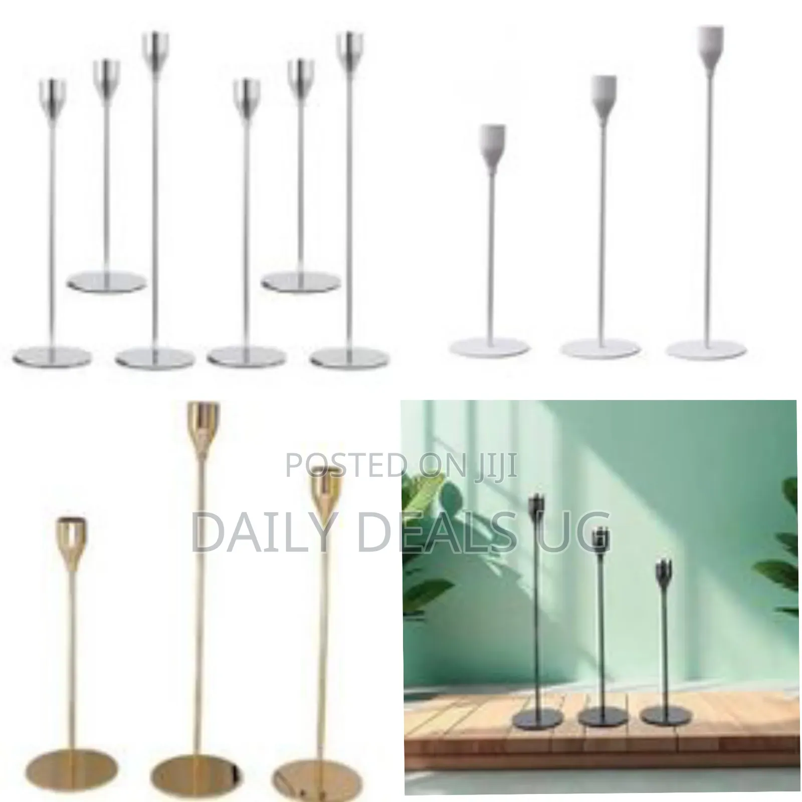 Candlestick Holders for Dining Room Table 3 Set, 9"X11"X13"