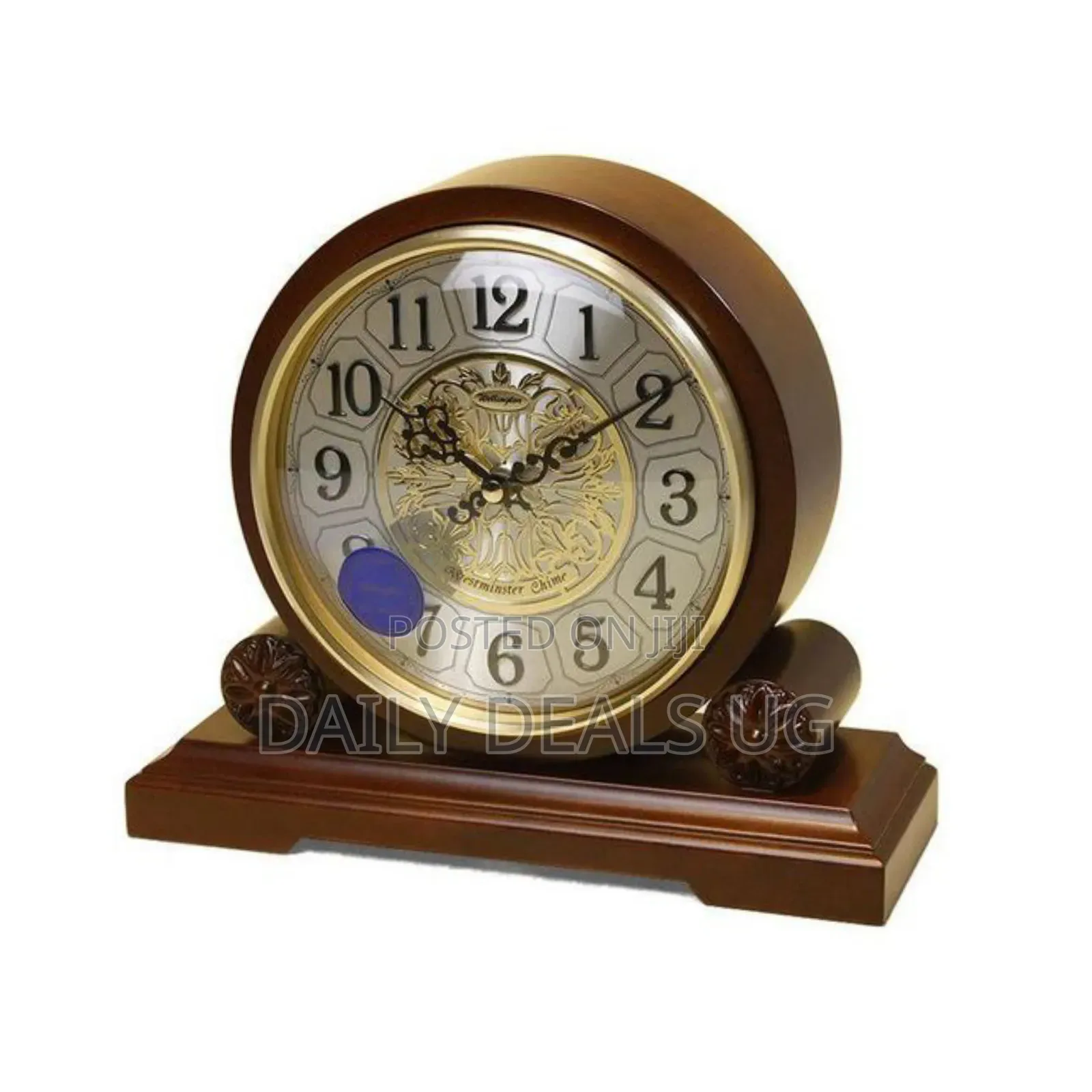 Wooden European Antique Style Super Mute Quartz Clock Desktop