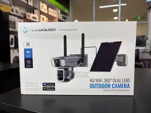Powerology 4g/Wifi 360° Dual Lens Outdoor Camera – Black