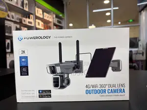 Powerology 4g/Wifi 360° Dual Lens Outdoor Camera – Black