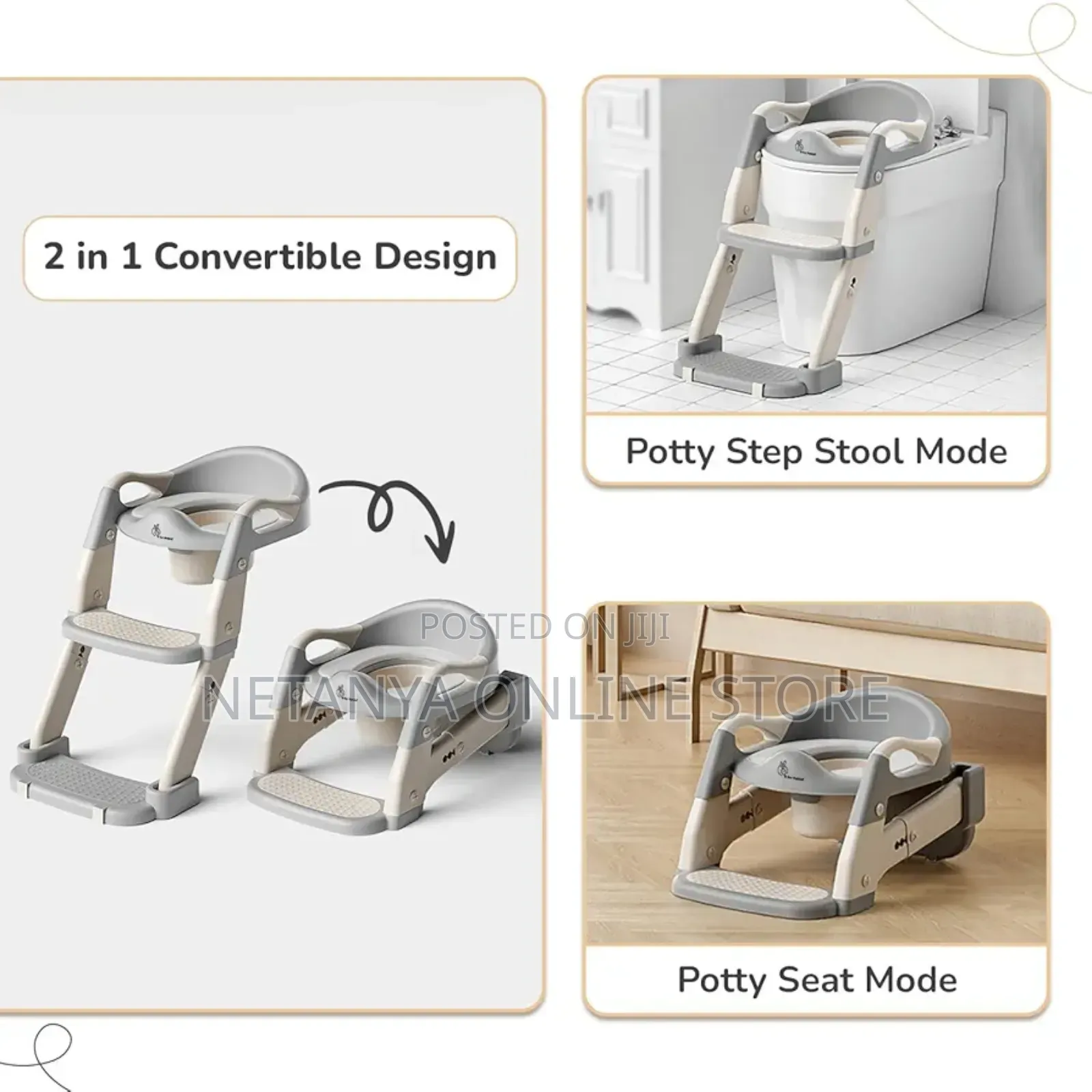 3in 1 Kids Potty Trainer and Toilet Ladder
