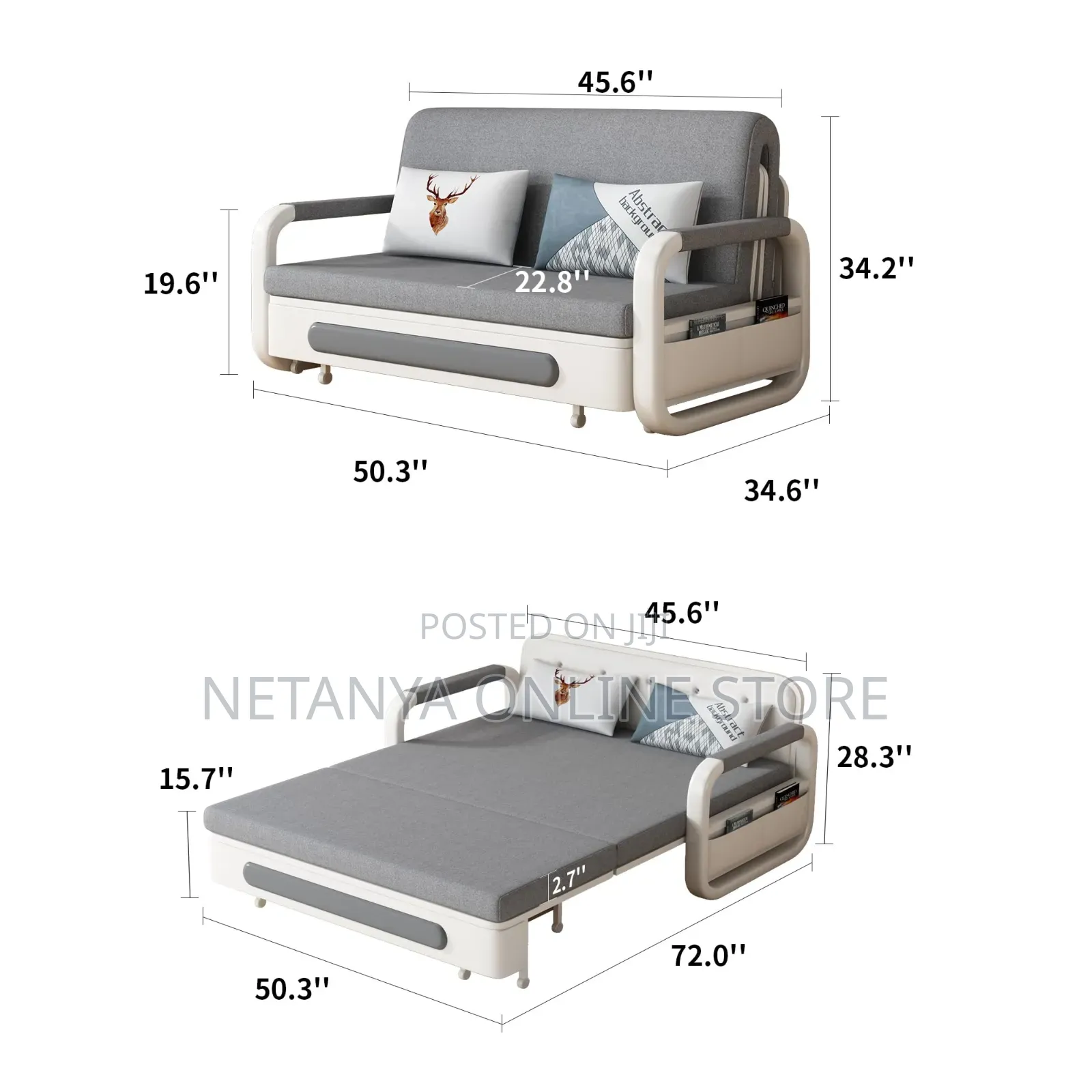 Convertible Sleeper Pullout Sofa Bed