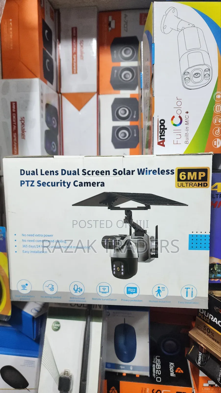 12w 6mp Dual Lens 4x Digital Zoom Solar Powered Camera 4g Sim Card