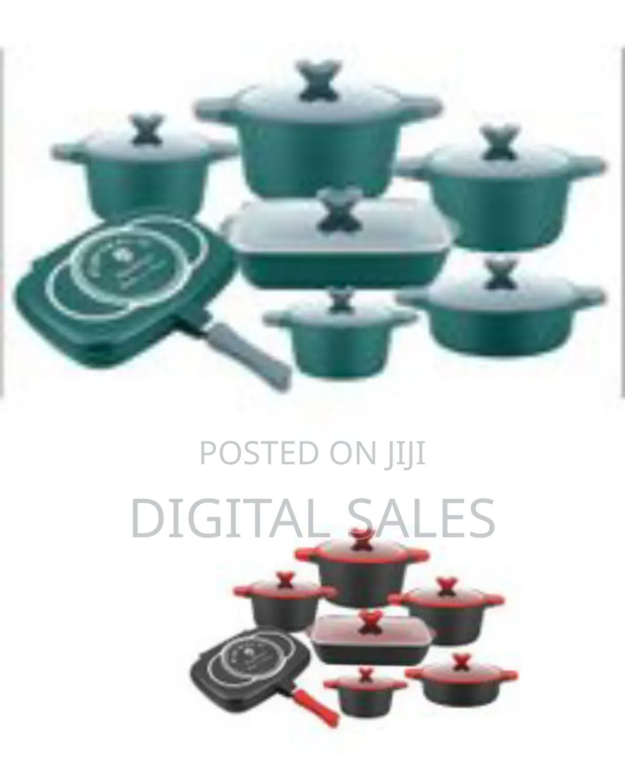 13pcs Die-Casting Stick Aluminum Saucepans Cooking Pot With Grill Pan