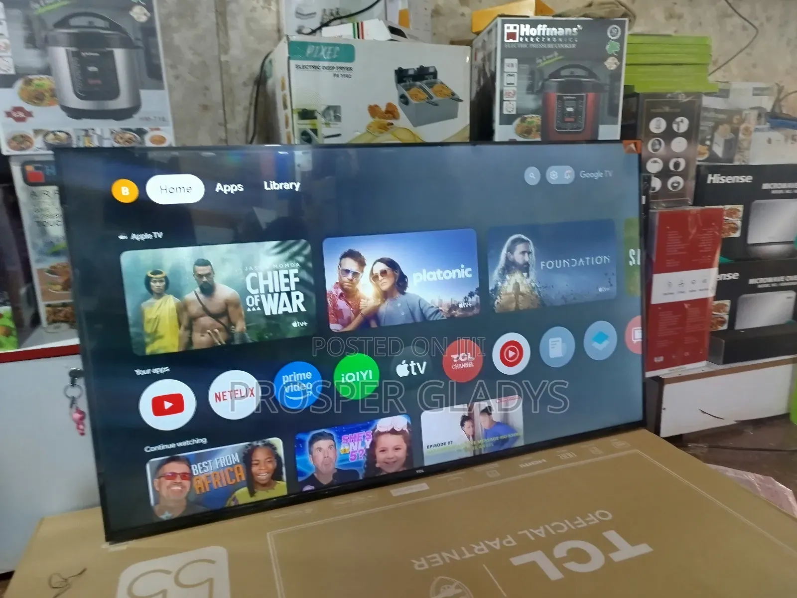 55 Inches Led TCL Smart Android Digital Flat Screen Flameless.