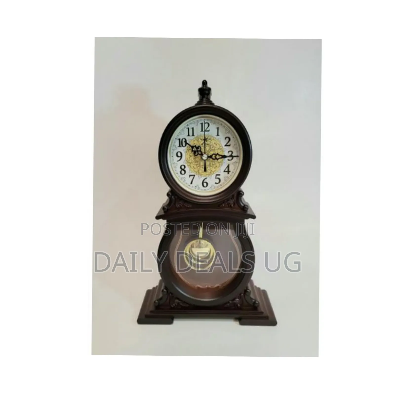Fireplace Clock With Pendulum Wood Retro Desk Clock Mute Mantle