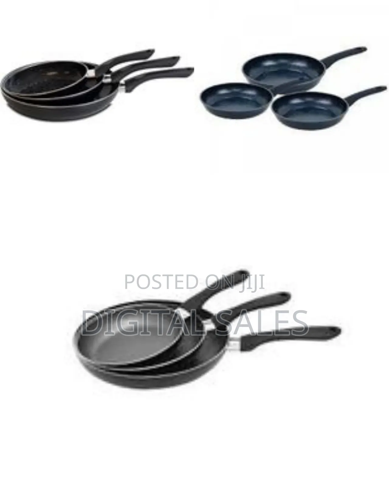 3 Pieces of 20/24/28 Cm Non-Stick Fry Pan Set, Free of Pfoa, Lead