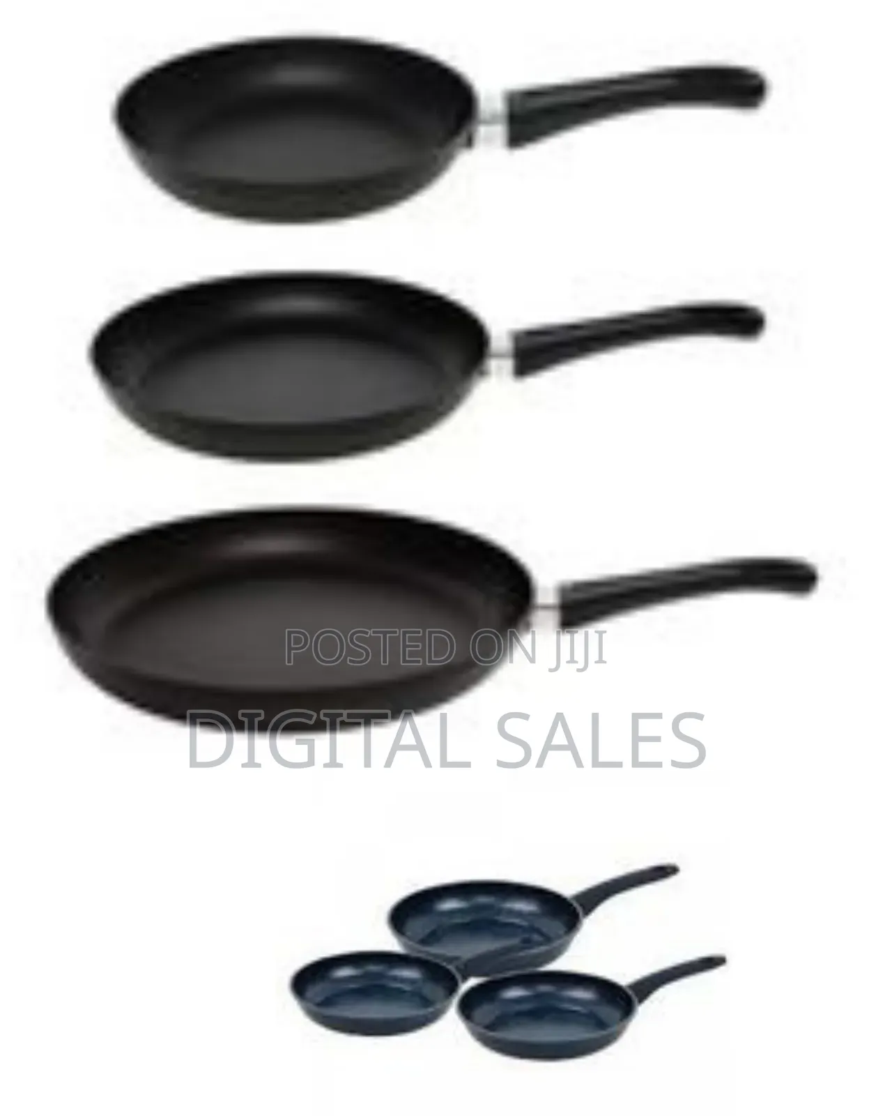 3 Pieces of 20/24/28 Cm Non-Stick Fry Pan Set, Free of Pfoa, Lead