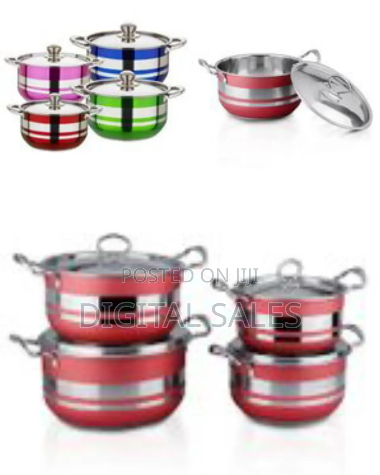 8 Pieces of Stainless Steel Saucepans Cookware Pots Serving