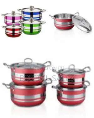 8 Pieces of Stainless Steel Saucepans Cookware Pots Serving