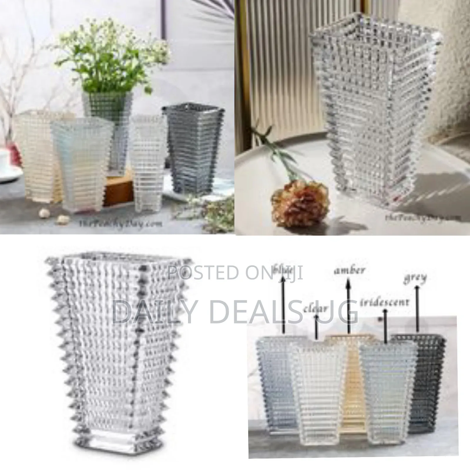 Glass Eye Rectangular Flower Vase Sculpture Vase Tabletop Glass Vases