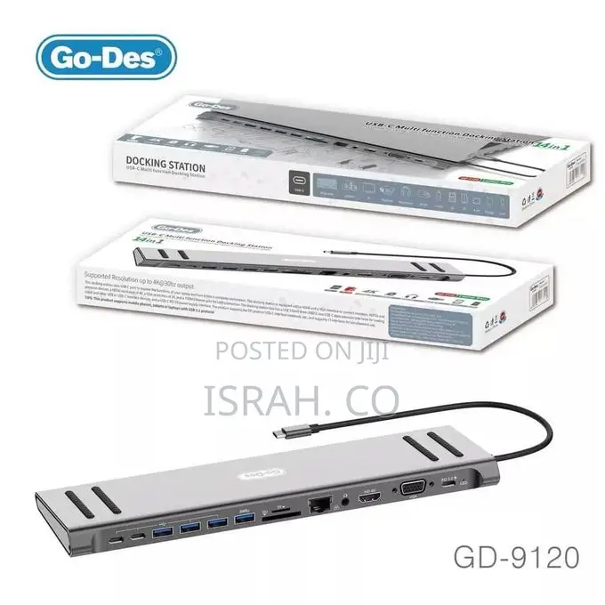 Go-Des 14 in 1 Usb C Type-C Hub Hubs Docking Station