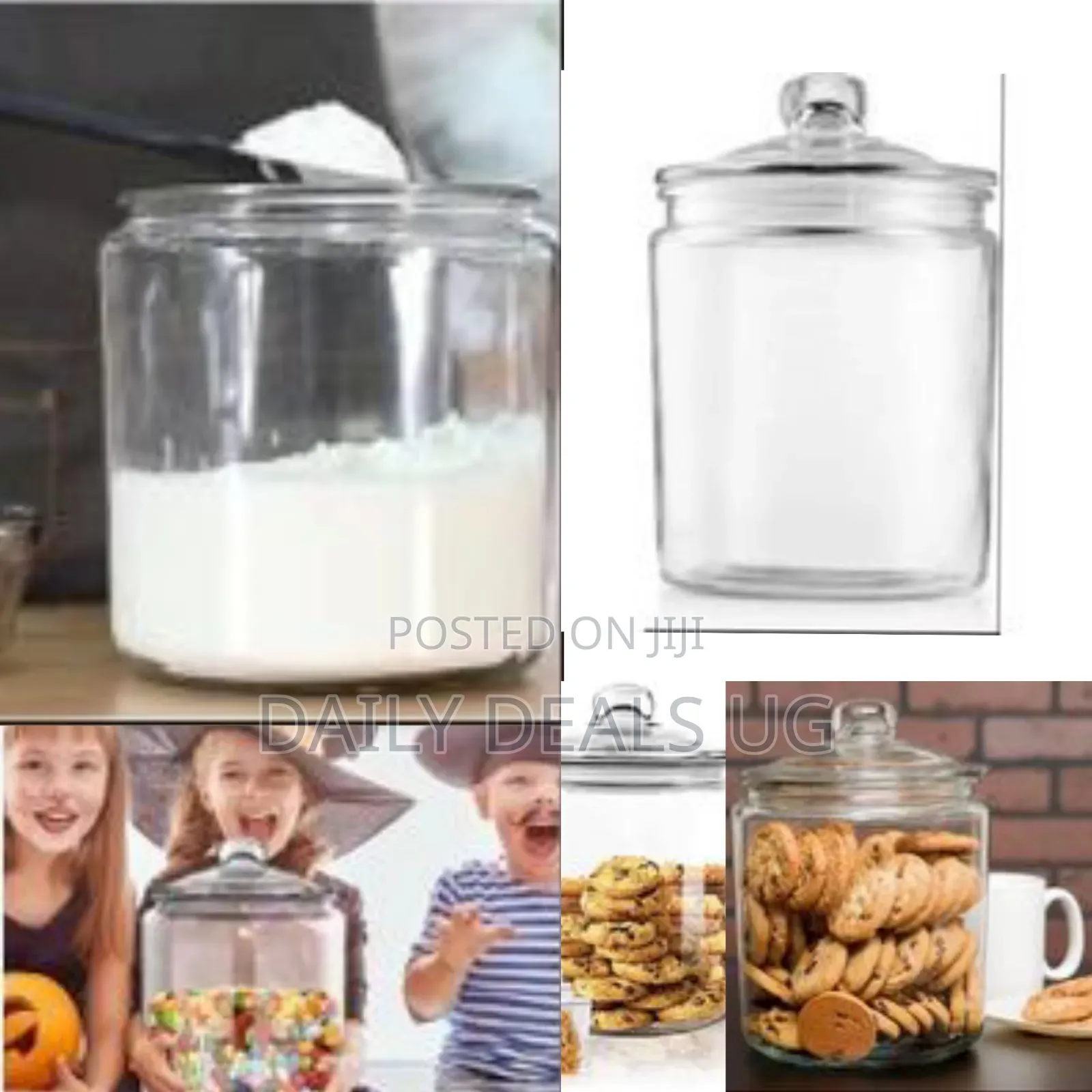 6l Airtight Glass Sweet Cookie Candy Jar Cereal Food Storage Container