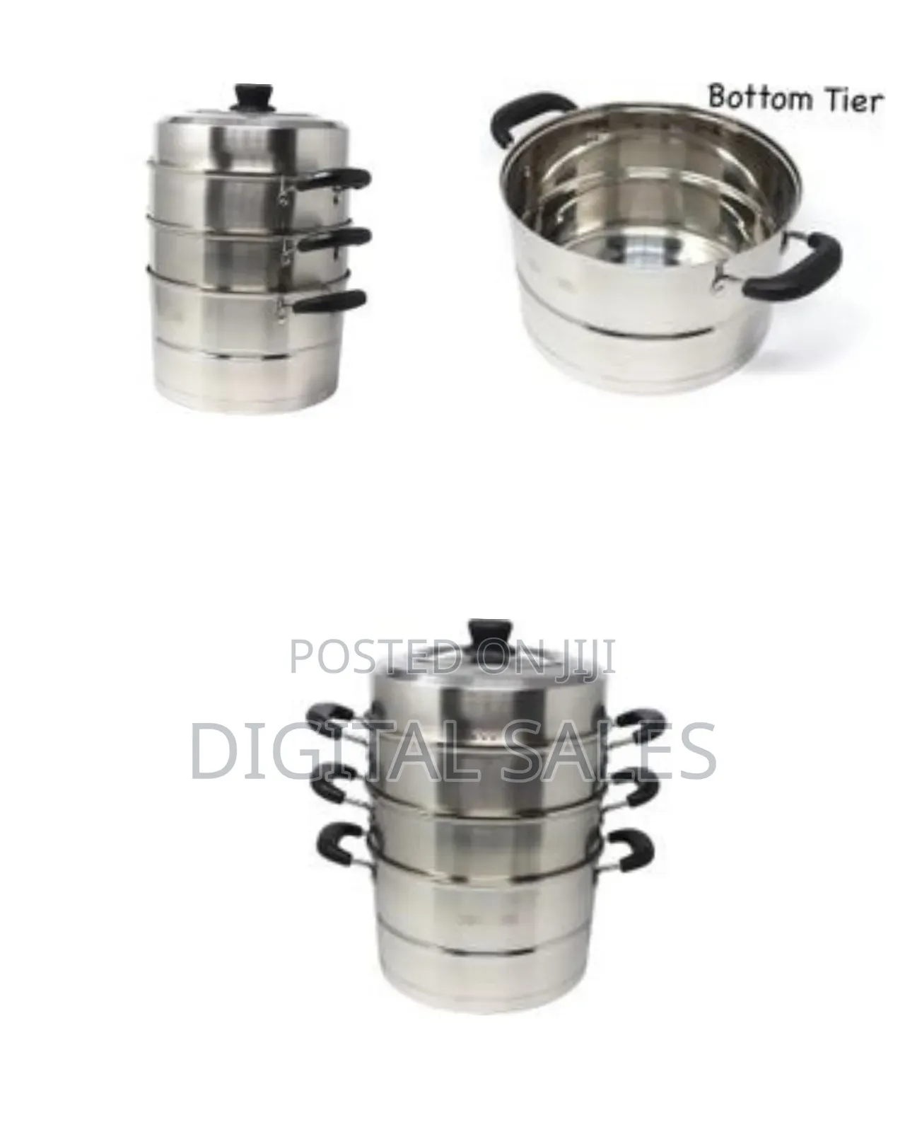 26cm 3 Tier Stainless Steel Soup Pot Steamer Dual-Purpose for Boiling