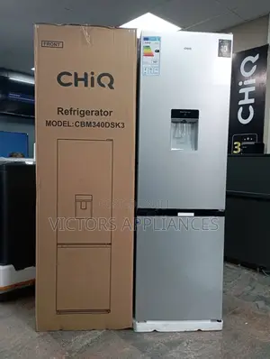 Chiq 340l Double Door Refrigerator With Bottom Freezer