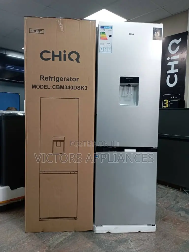 Chiq 340l Double Door Refrigerator With Bottom Freezer