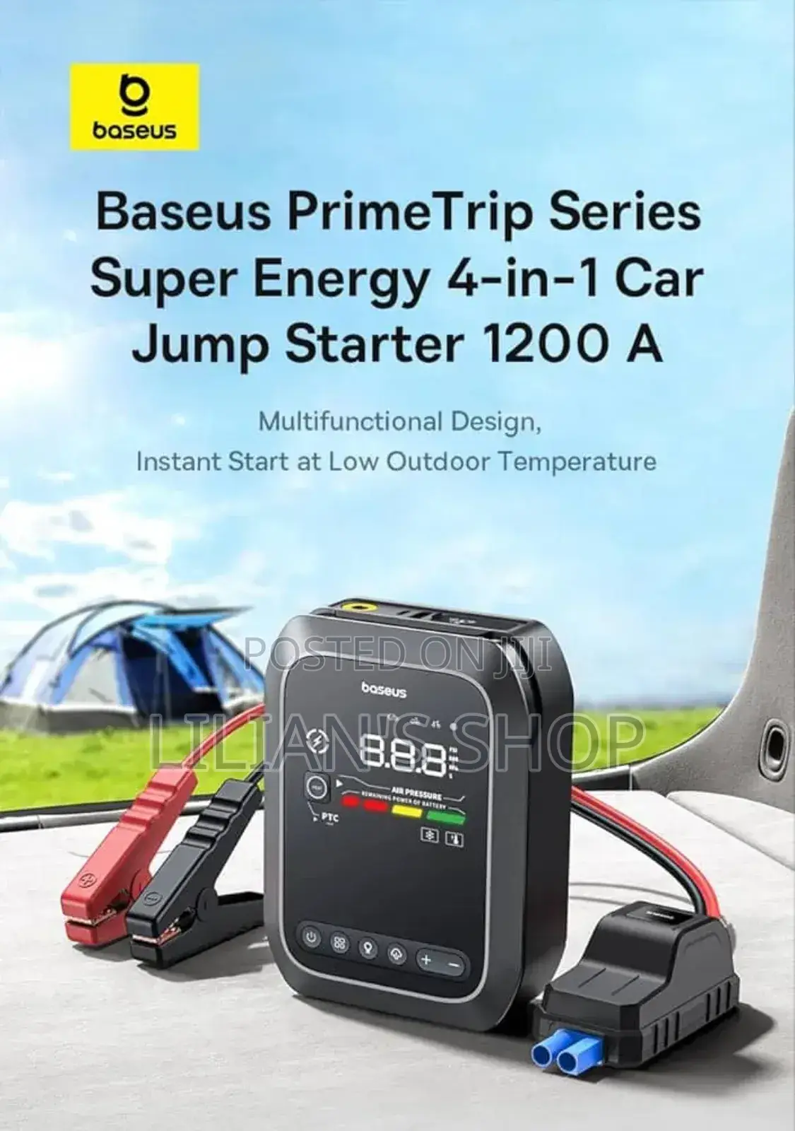 Baseus New 4-in-1 (12,000 Mah) Car Jump Starter