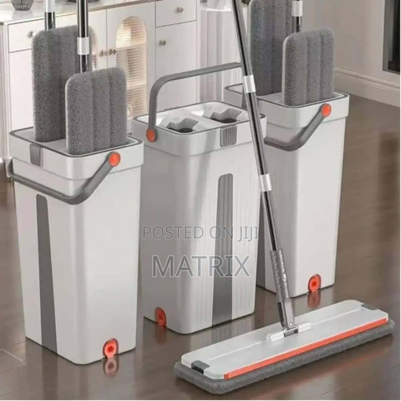 Hands-Free Microfiber Flat Mop With Bucket Floor Mop Pressure Free