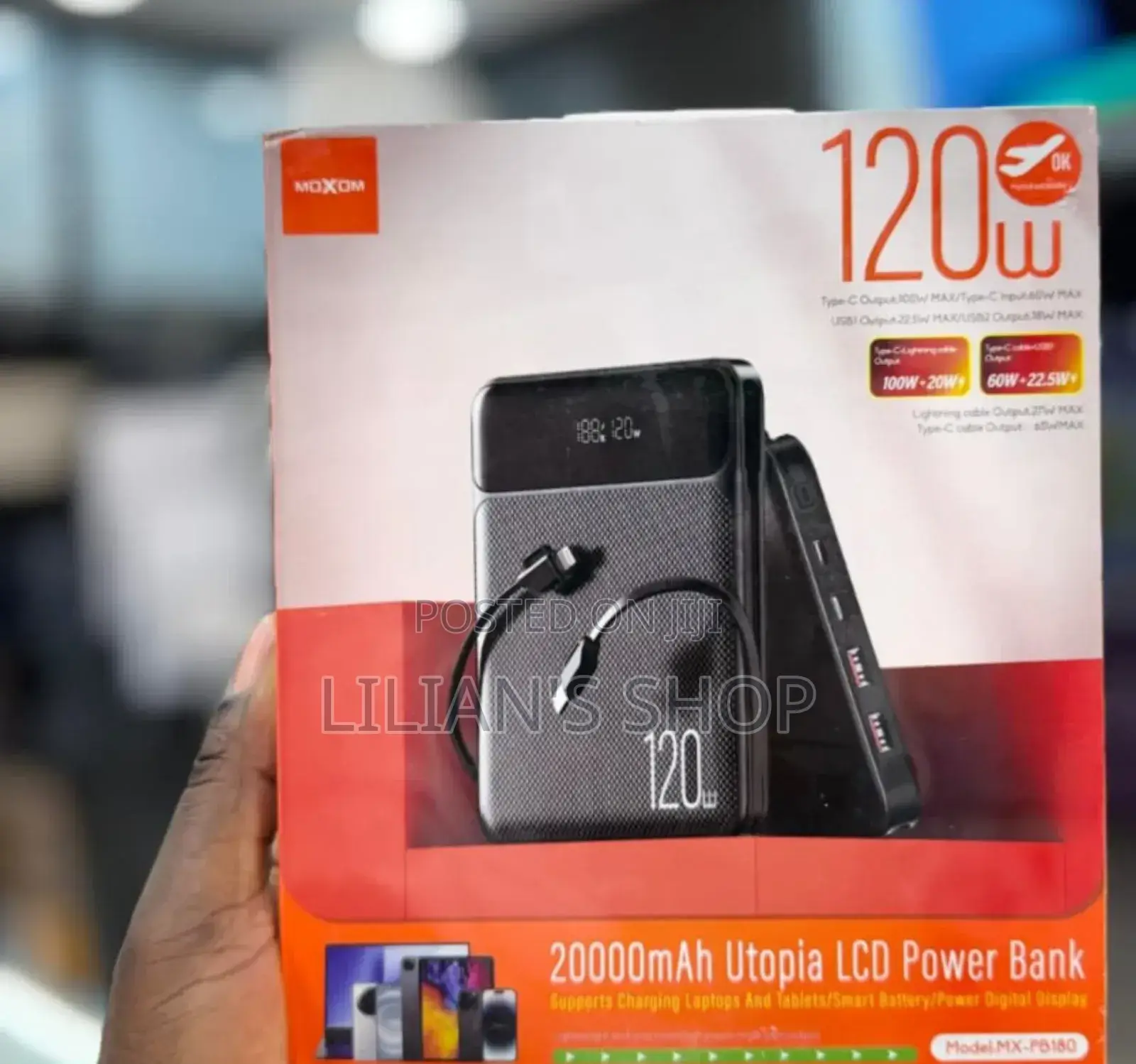 Moxom 120w 20,000mah LCD Power Bank