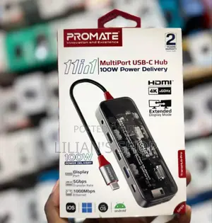 Promate 11 in 1 Multiport Usb-C Hub 100w Power Display