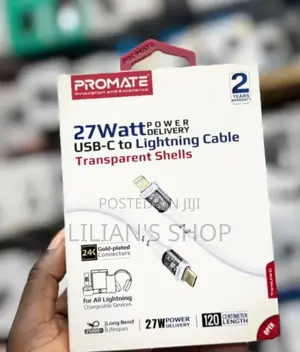 Promate 27w Power Delivery Usb-C to Lightning Cable
