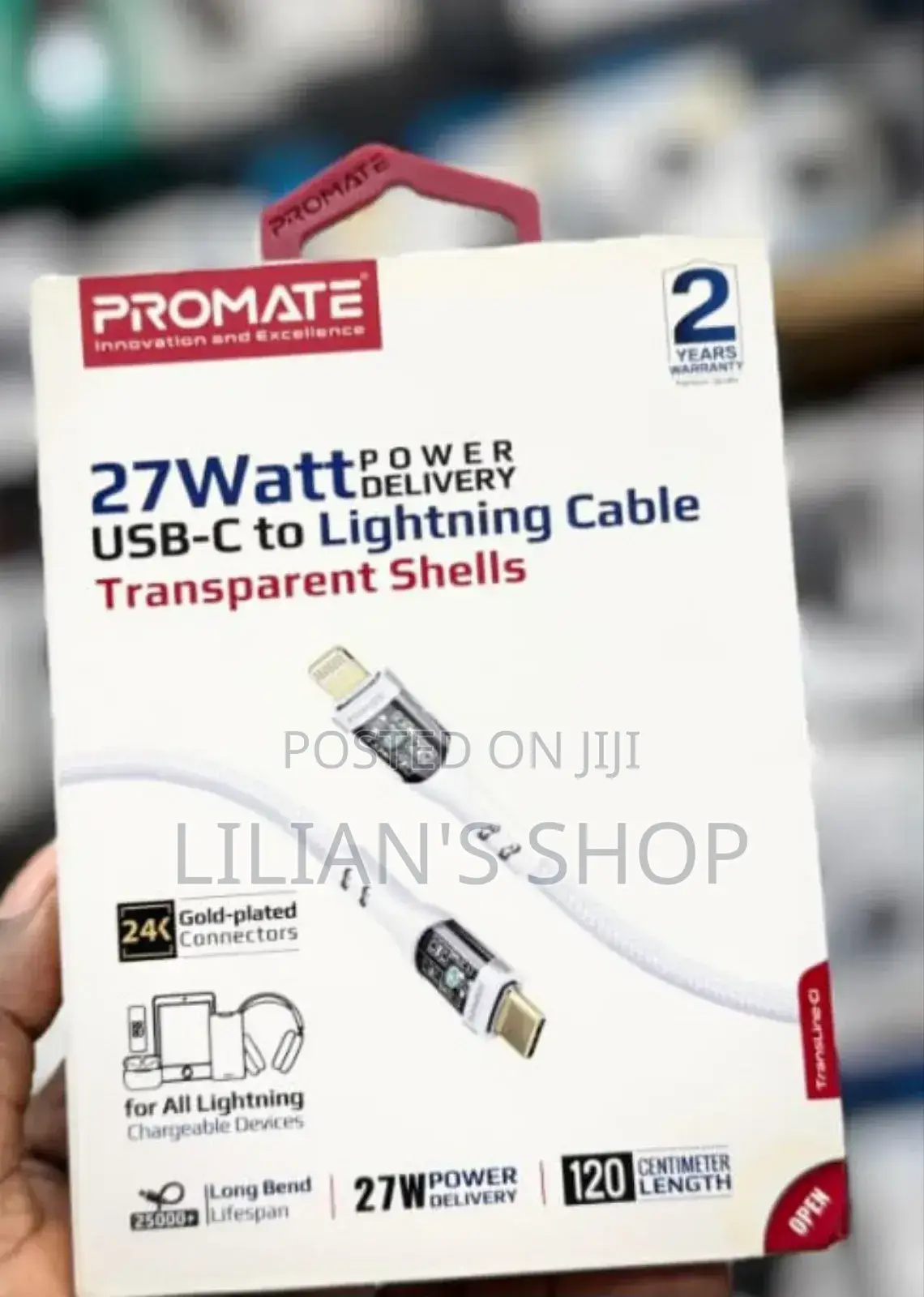 Promate 27w Power Delivery Usb-C to Lightning Cable