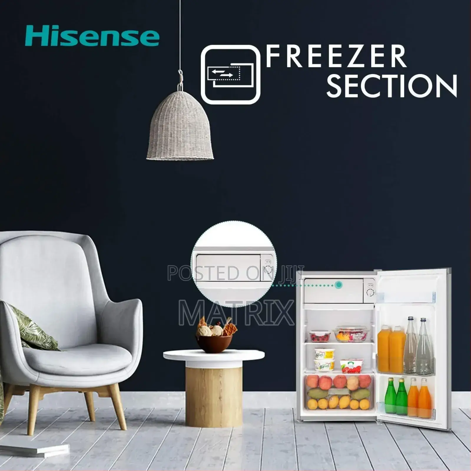 Hisense 120 Litre Fridge, Single Door Bar Rr120dags Refrigerator