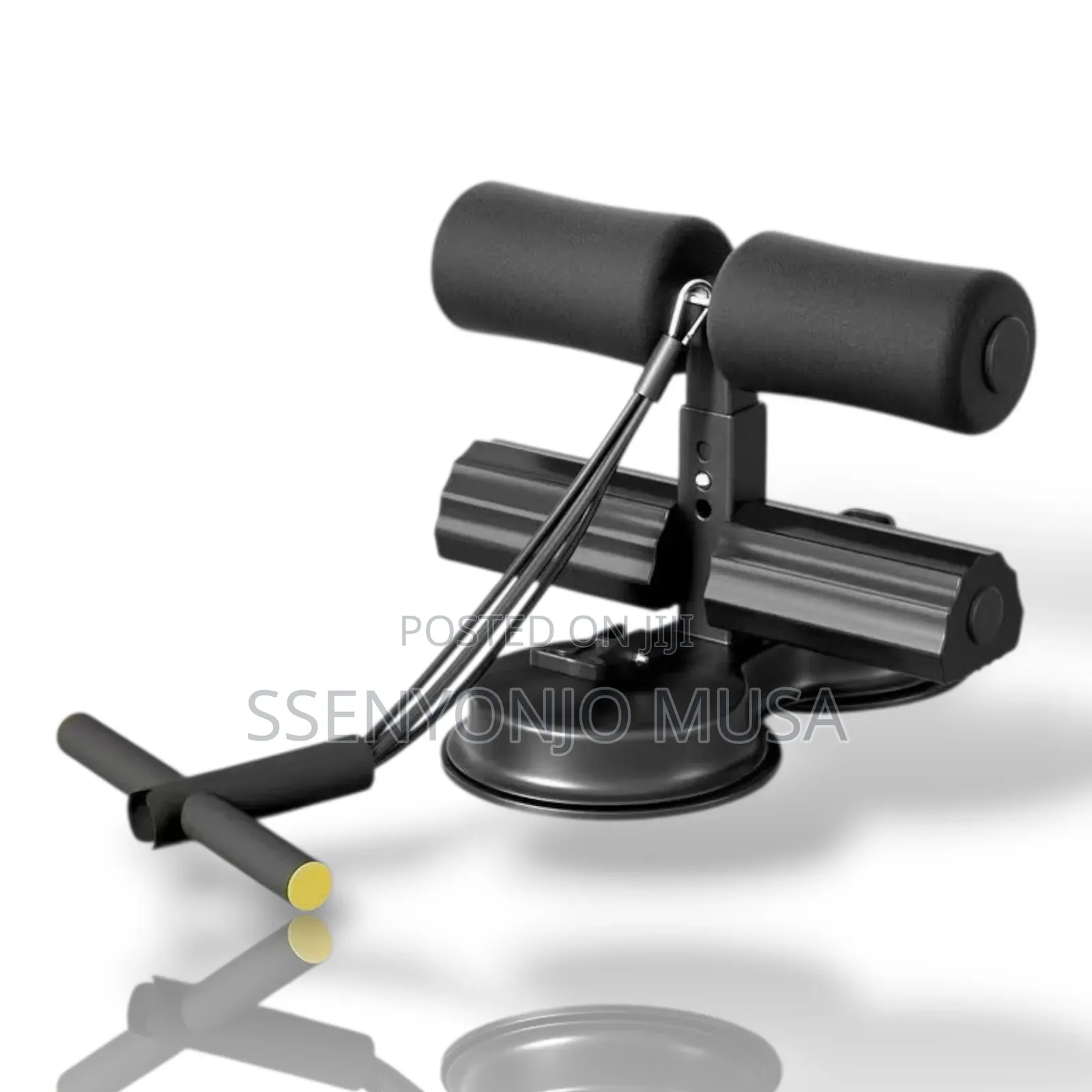 Adjustable Stainless Steel Sit-Up Bar | Dual Suction Cups for Home.