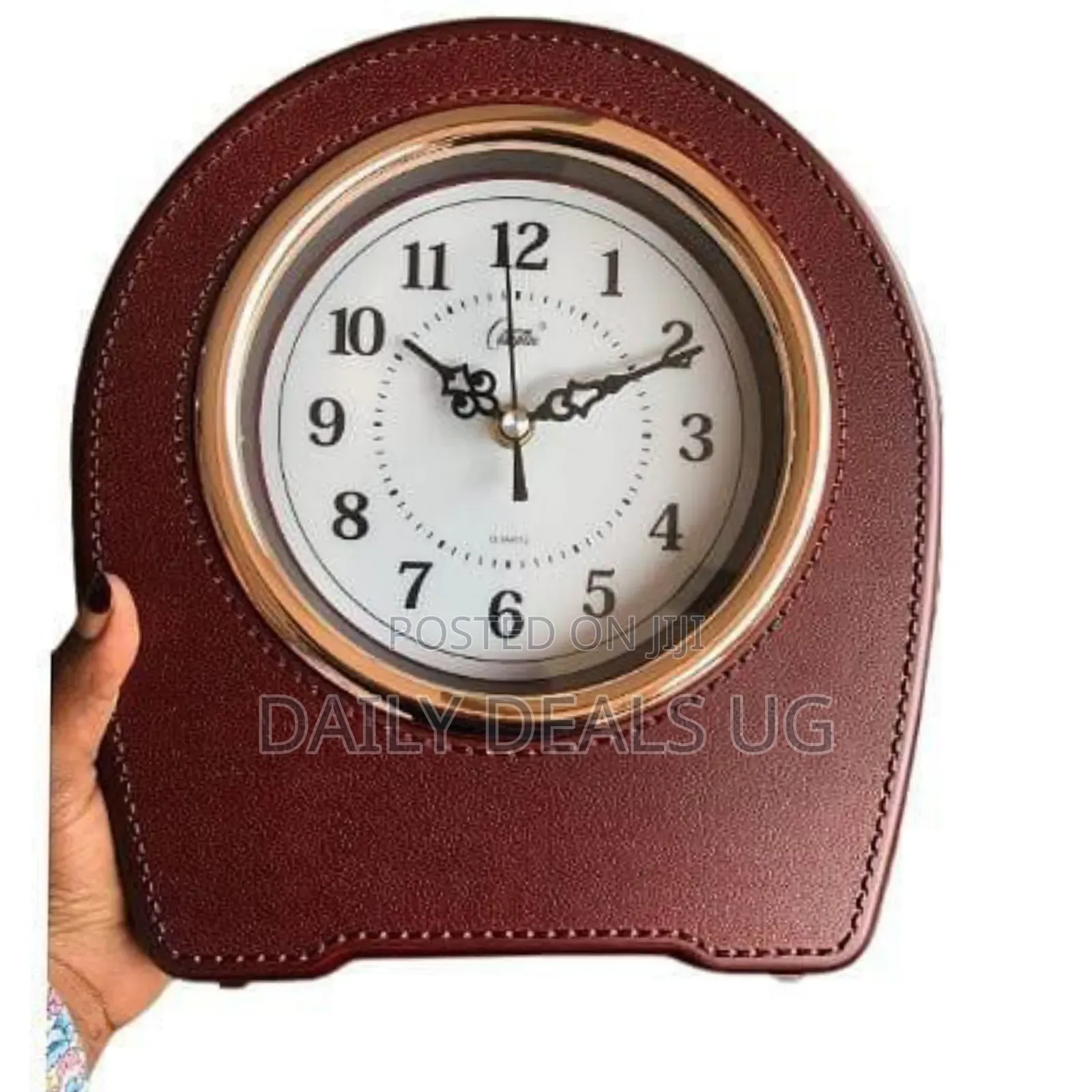 Analog Leather Coat Hotel Alarm Beep Clock Desk Clock