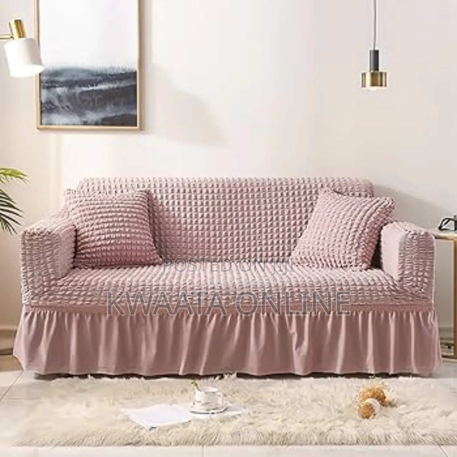 1 Piece-Triple Seater, Fabric Stretch Sofa Cover Non-Slip (140x280cm)