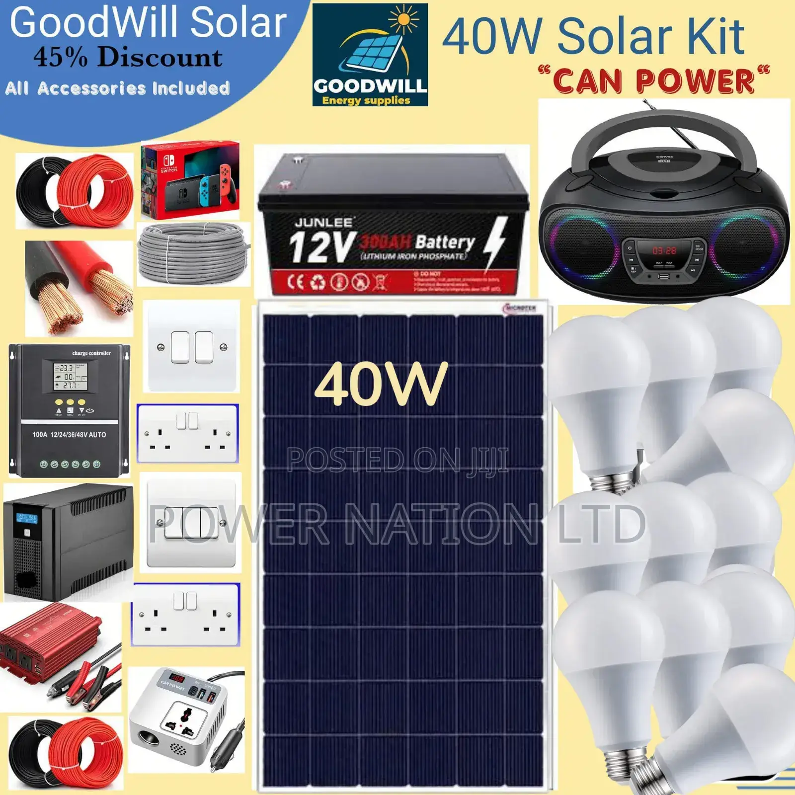 40w Goodwill Solar System Full Kit