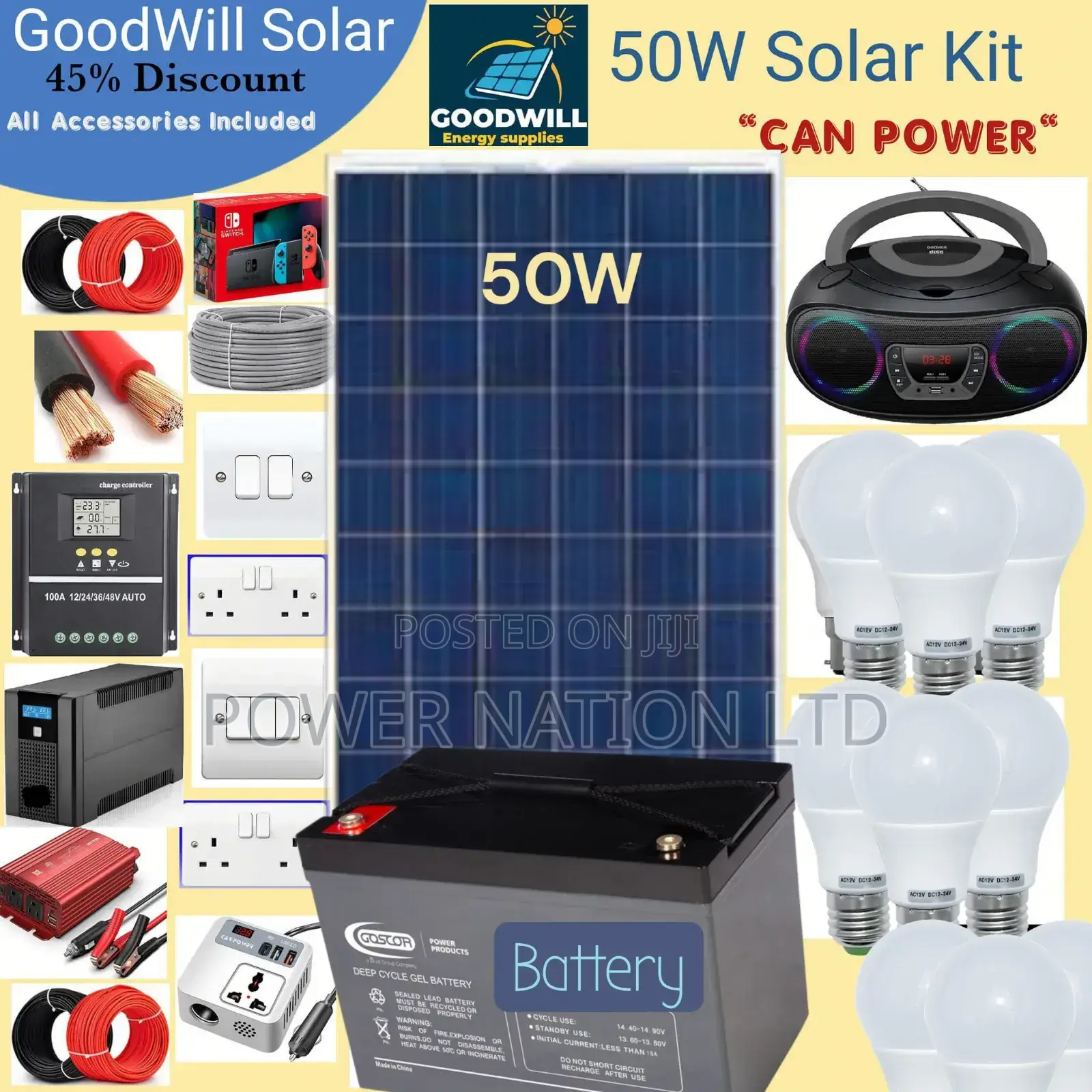 50w Goodwill Solar System Full Kit