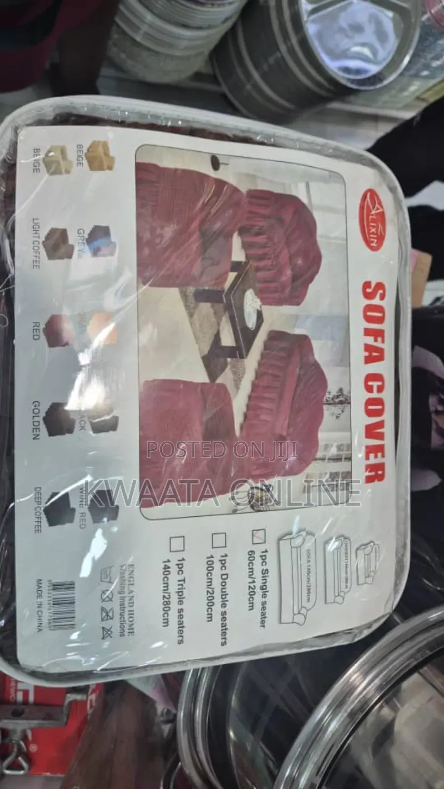 1 Piece-Triple Seater, Fabric Stretch Sofa Cover Non-Slip (140x280cm)