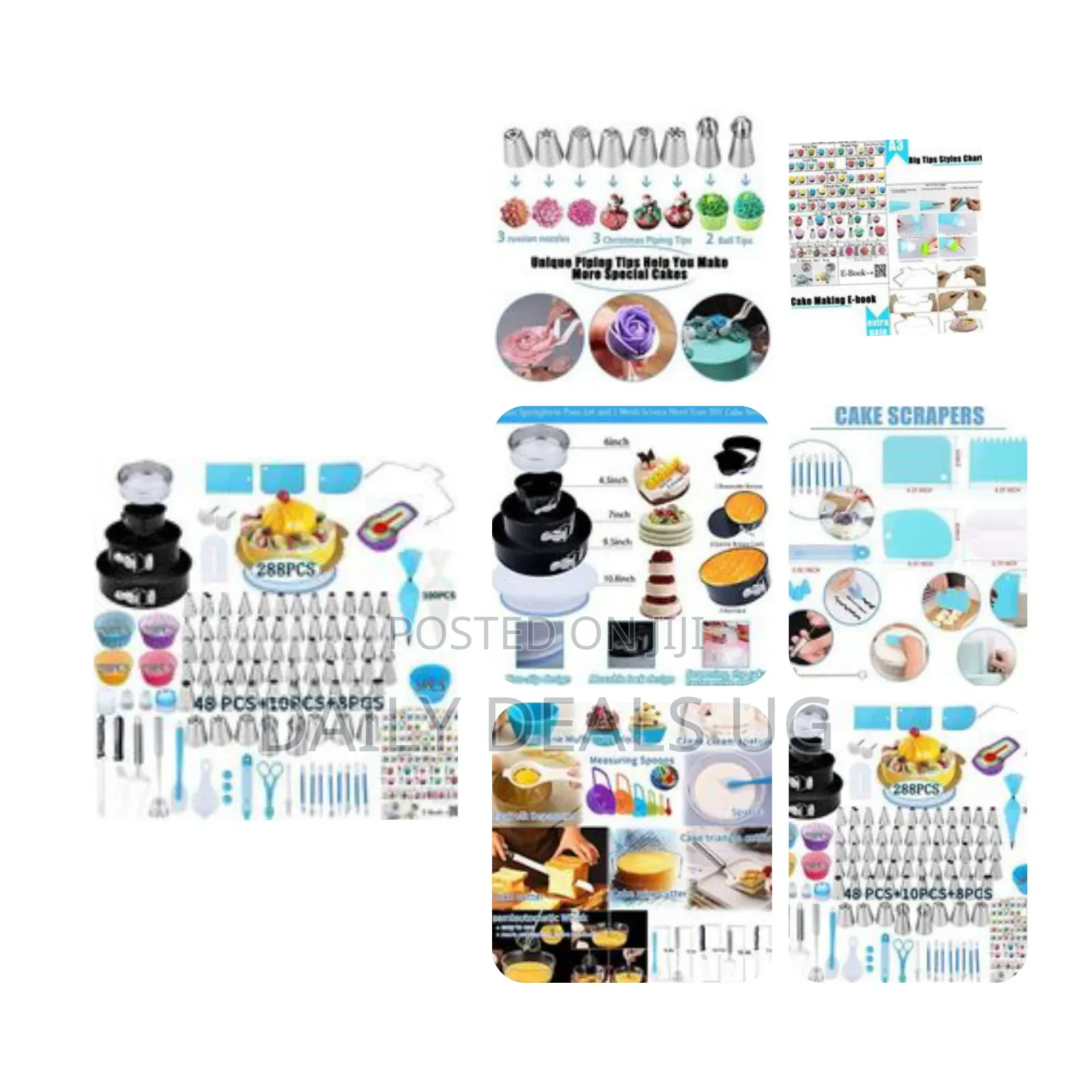 288 Pieces of Cake Baking,Decorating Kit Set, Blue