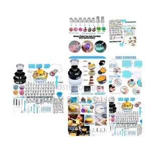 288 Pieces of Cake Baking,Decorating Kit Set, Blue
