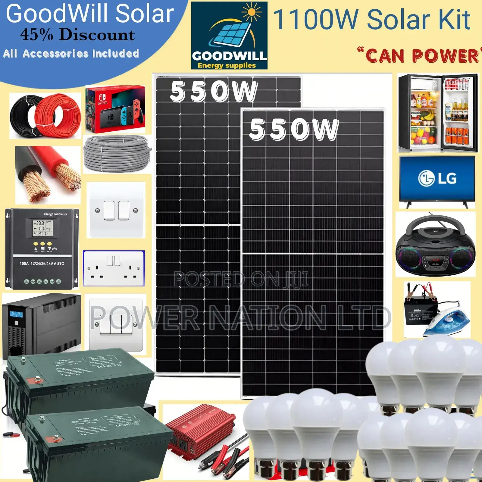 1100w Goodwill Solar System Full Kit