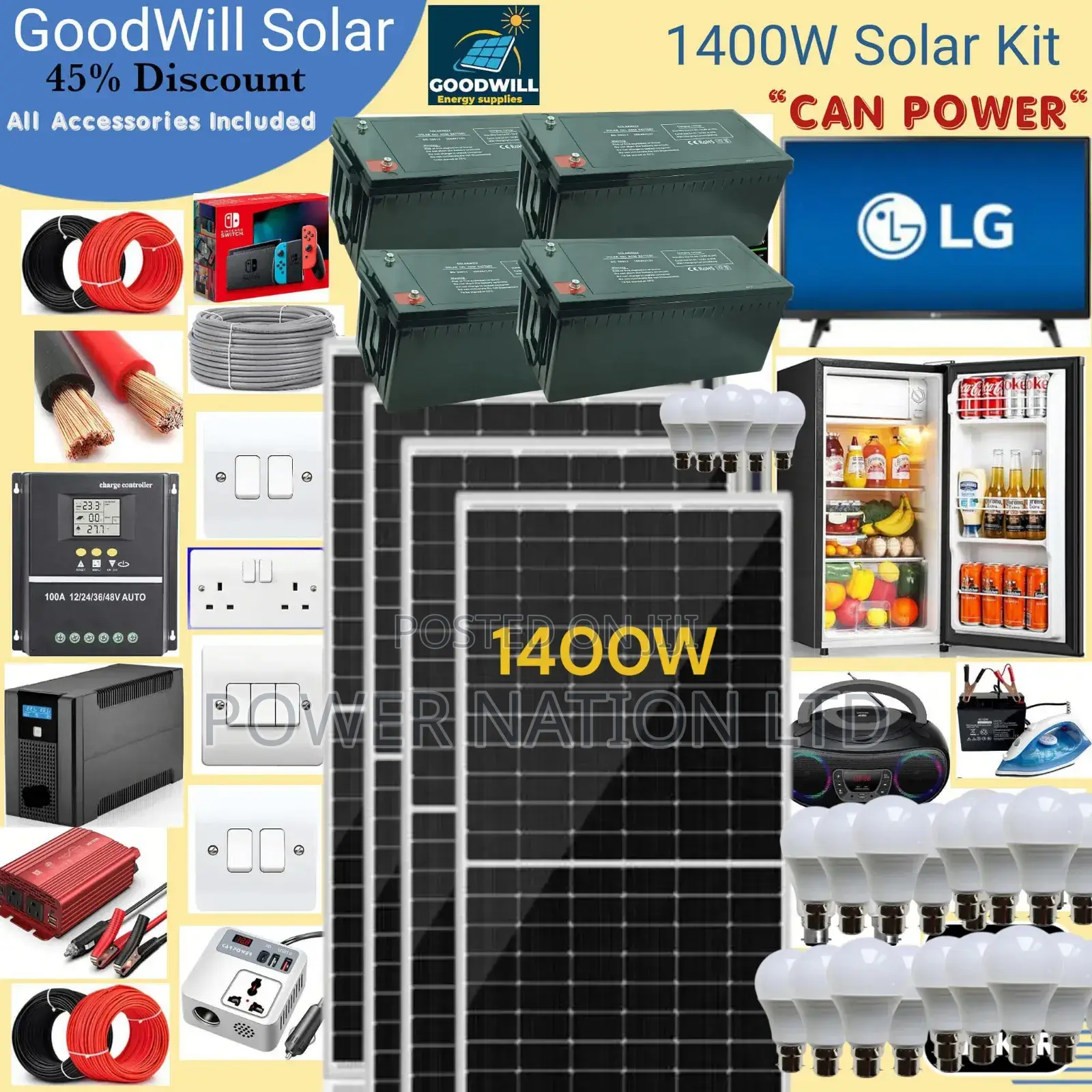 1400w Goodwill Solar System Full Kit