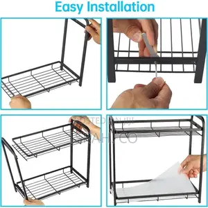 Iron 2-Tier Multi Storage/Multipurpose Kitchen Accessories Items Rack