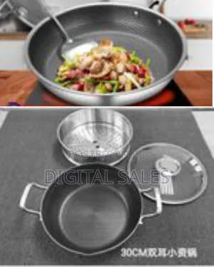 34cm Non-Stick Steamer Induction Wok Cookware Saucepan