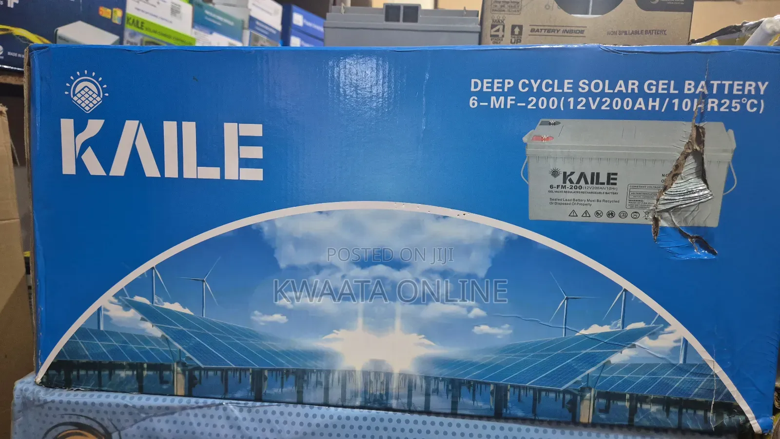 Kaile Deep Cycle Solar Battery, Model 6-Mf-200 (12v 200ah/10hr25°C)