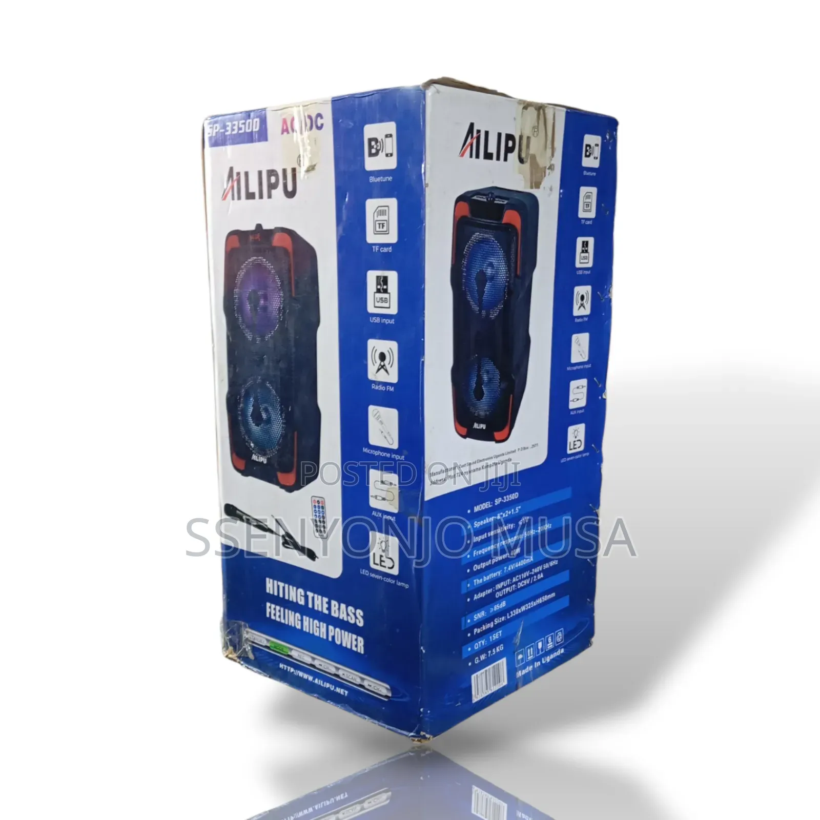 Ailipu Sp-3350d Portable Speaker - 7-Color Led Lamp, 40w