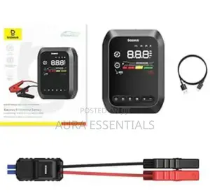 Baseus New 4-in-1 (12,000 Mah) Car Jump Starter + Air Inflator+Torch